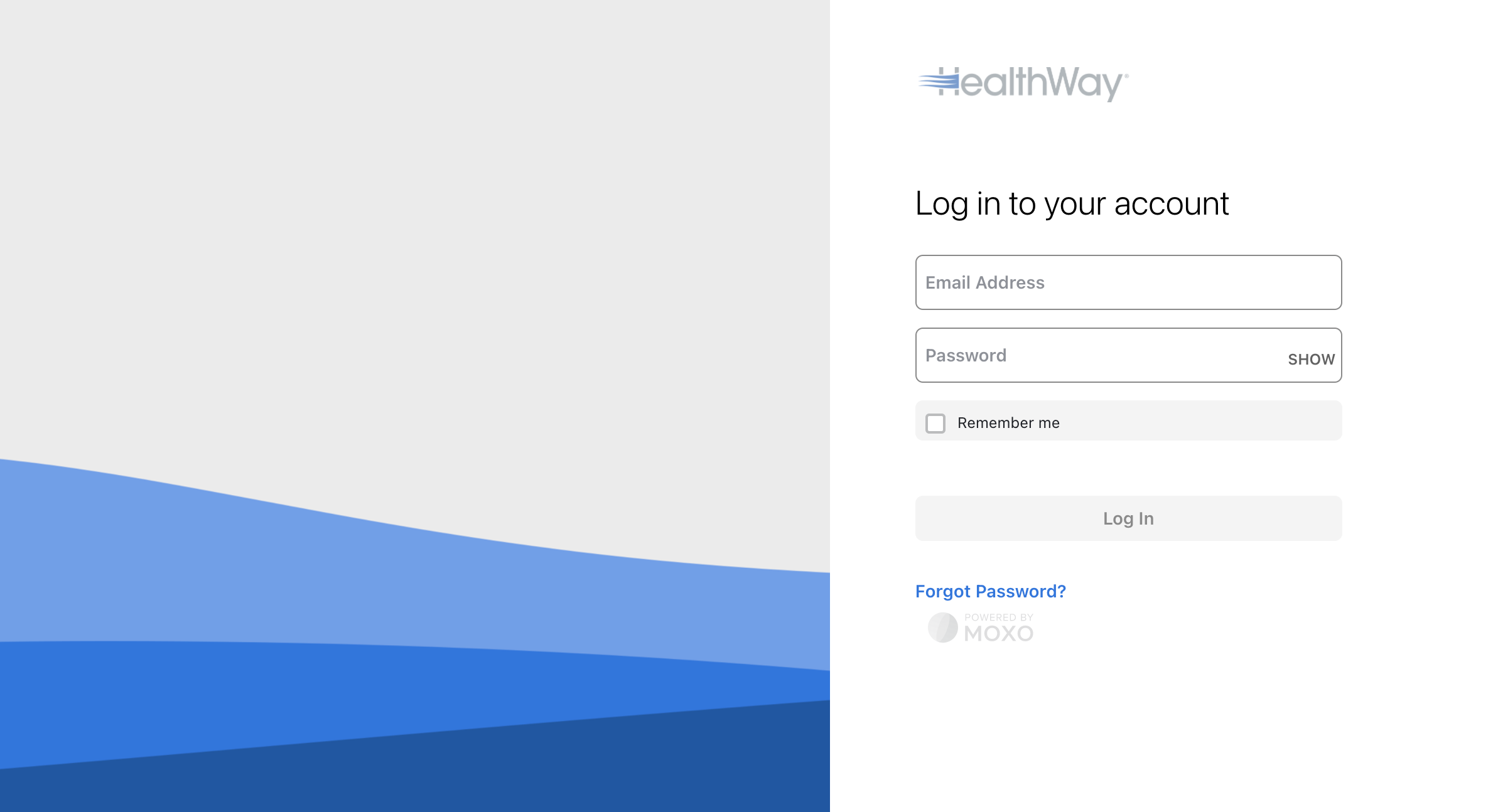 HealthWay Partners Login Screen